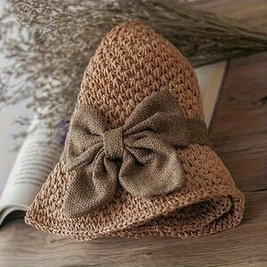 FRENCH STYLE STRAW SUNHAT w/BOW